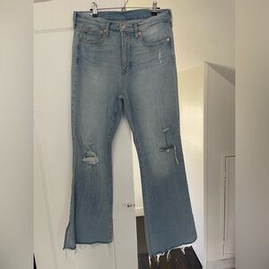 GAP Light Blue Distressed Flare Jeans